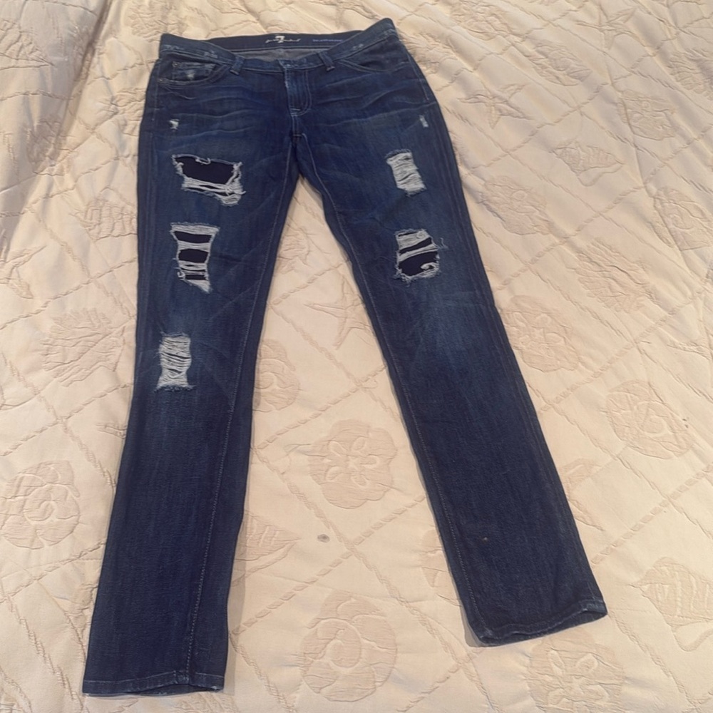 7 For All Mankind Skinny Distressed 29